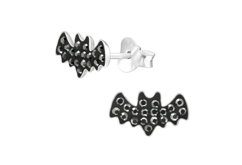 BUNGSA Ohrring-Set Ohrstecker Glitzer-Fledermfür Halloween-Fans schwarz 925 Silber (1 Paar (2 Stück), 2-tlg), Ohrschmuck Ohrringe von BUNGSA