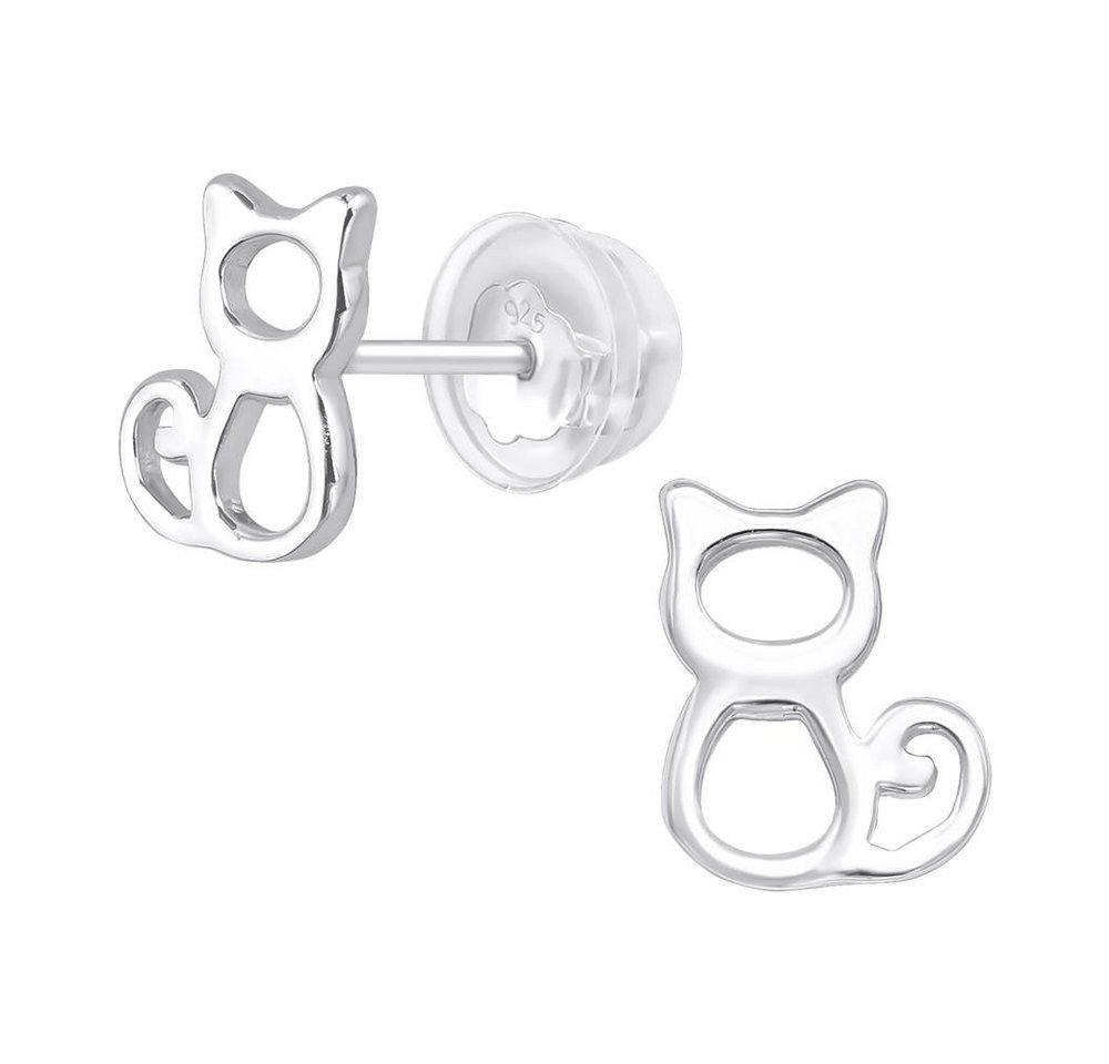 BUNGSA Ohrring-Set Ohrstecker Katzen aus 925 Silber Kinder (1 Paar (2 Stück), 2-tlg), Ohrschmuck Ohrringe von BUNGSA