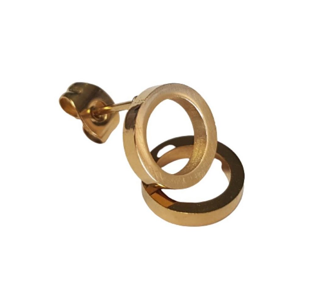 BUNGSA Ohrring-Set Ohrstecker Kreis gold aus Edelstahl Damen (1 Paar (2 Stück), 2-tlg), Ohrschmuck Ohrringe von BUNGSA