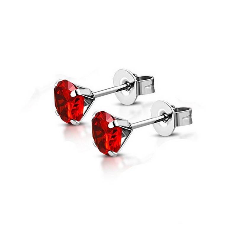 BUNGSA Ohrring-Set Ohrstecker Kristall 10 mm aus Edelstahl Damen orangerot (1 Paar (2 Stück), 2-tlg), Ohrschmuck Ohrringe von BUNGSA
