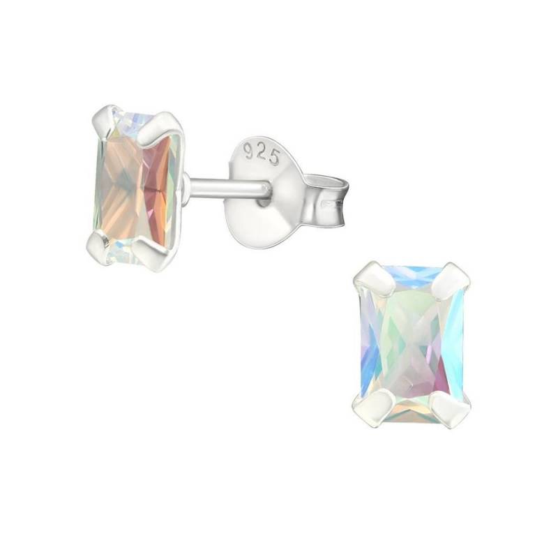 BUNGSA Ohrring-Set Ohrstecker Kristall Baguetteform aus 925 Silber Damen (1 Paar (2 Stück), 2-tlg), Ohrschmuck Ohrringe von BUNGSA