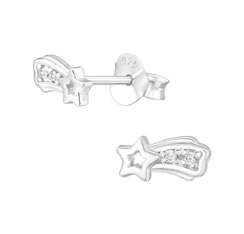 BUNGSA Ohrring-Set Ohrstecker Kristall-Sternschnuppe aus .925 Silber Damen (1 Paar (2 Stück), 2-tlg), Ohrschmuck Ohrringe von BUNGSA