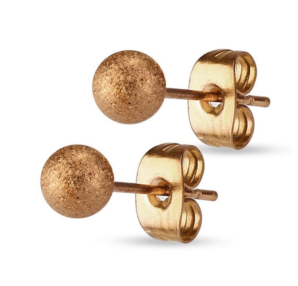 BUNGSA Ohrring-Set Ohrstecker Kugel Rosegold aus Edelstahl Damen (1 Paar (2 Stück), 2-tlg), Ohrschmuck Ohrringe von BUNGSA