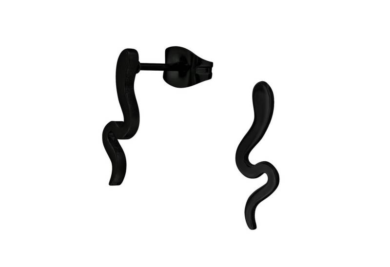 BUNGSA Ohrring-Set Ohrstecker Schwarze Schlange aus Edelstahl Unisex (1 Paar (2 Stück), 2-tlg), Ohrschmuck Ohrringe von BUNGSA