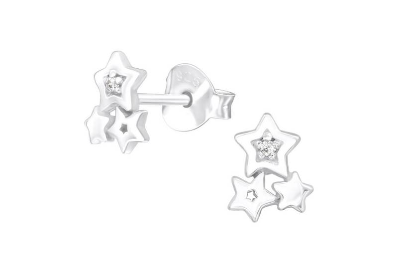 BUNGSA Ohrring-Set Ohrstecker Sterne mit Kristallen aus 925 Silber Damen (1 Paar (2 Stück), 2-tlg), Ohrschmuck Ohrringe von BUNGSA