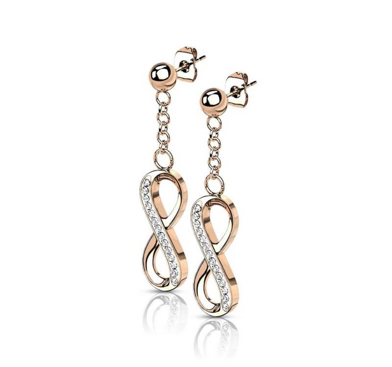 BUNGSA Ohrring-Set Ohrstecker mit Anhänger Infinity rosegold aus Edelstahl Damen (1 Paar (2 Stück), 2-tlg), Ohrschmuck Ohrringe von BUNGSA