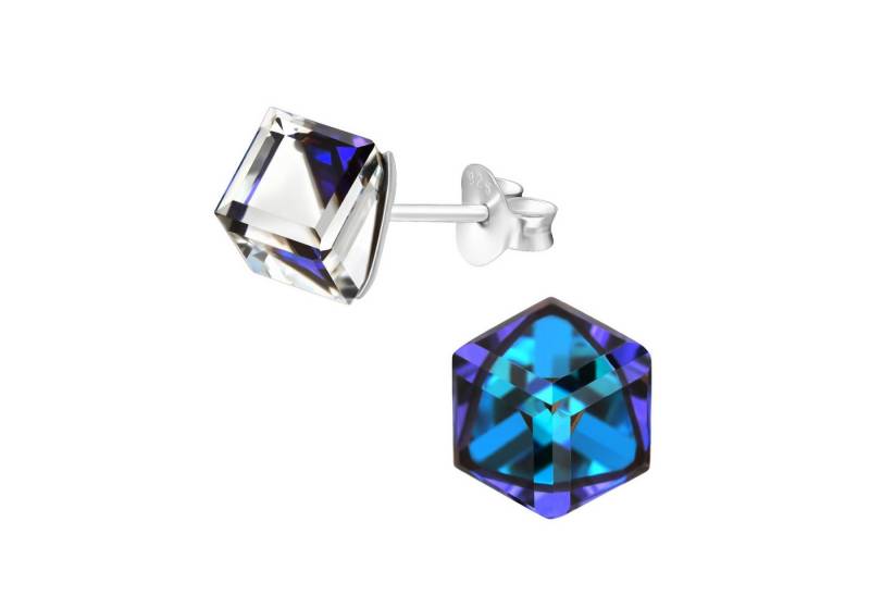 BUNGSA Ohrring-Set Ohrstecker mit quadratischem Kristall LA CRYSTALE aus 925 Silber Damen (1 Paar (2 Stück), 2-tlg), Ohrschmuck Ohrringe von BUNGSA