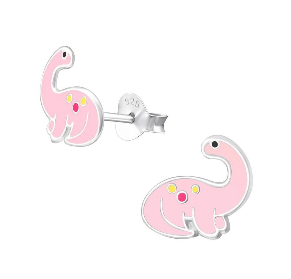 BUNGSA Ohrring-Set Ohrstecker rosa Dinosaurier aus 925 Silber Kinder (1 Paar (2 Stück), 2-tlg), Ohrschmuck Ohrringe von BUNGSA