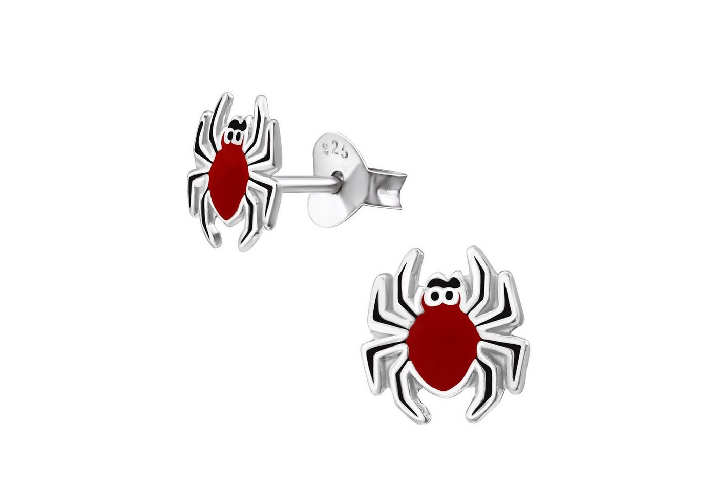 BUNGSA Ohrring-Set Ohrstecker rote Spinne aus 925 Silber Kinder (1 Paar (2 Stück), 2-tlg), Ohrschmuck Ohrringe von BUNGSA