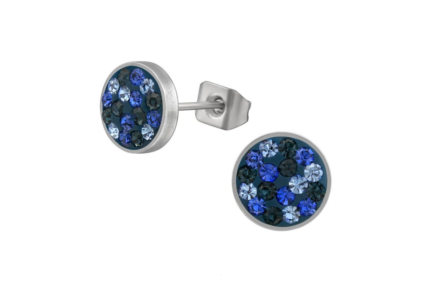BUNGSA Ohrring-Set Ohrstecker r Multikristalll Silber Edelstahl für Damen blau (1 Paar (2 Stück), 2-tlg), Ohrschmuck Ohrringe von BUNGSA