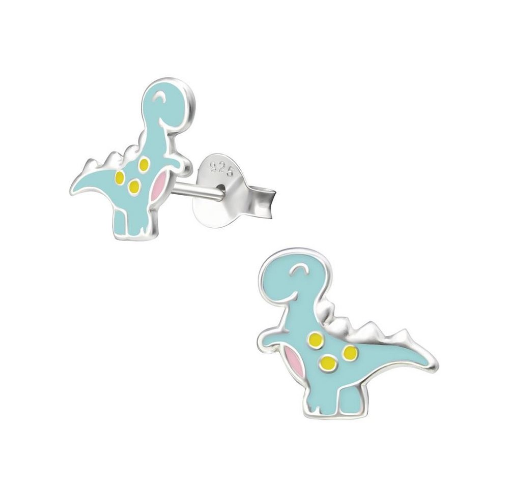 BUNGSA Ohrring-Set Ohrstecker türkiser Dinosaurier aus 925 Silber Kinder (1 Paar (2 Stück), 2-tlg), Ohrschmuck Ohrringe von BUNGSA