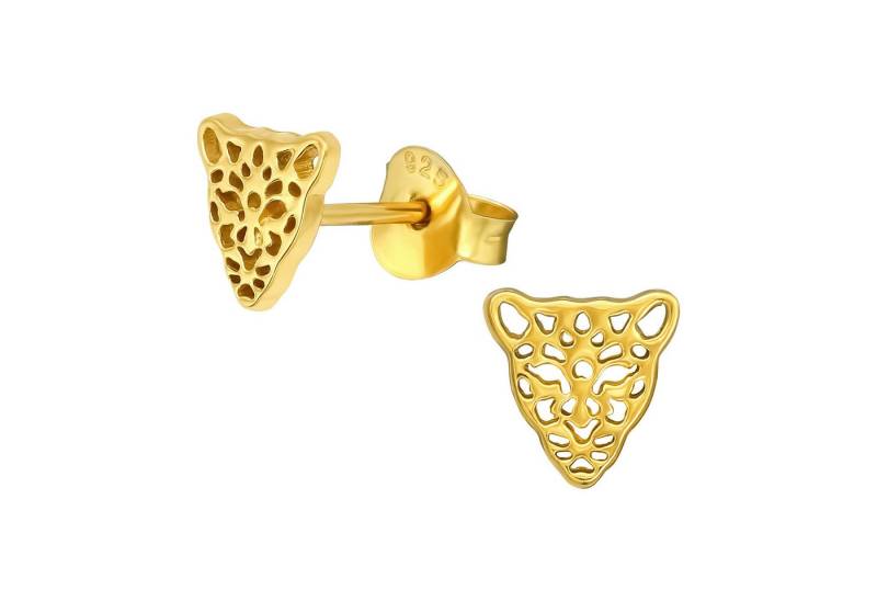 BUNGSA Ohrring-Set Ohrstecker vergoldet Leopard aus Echtsilber Unisex (1 Paar (2 Stück), 2-tlg), Ohrschmuck Ohrringe von BUNGSA