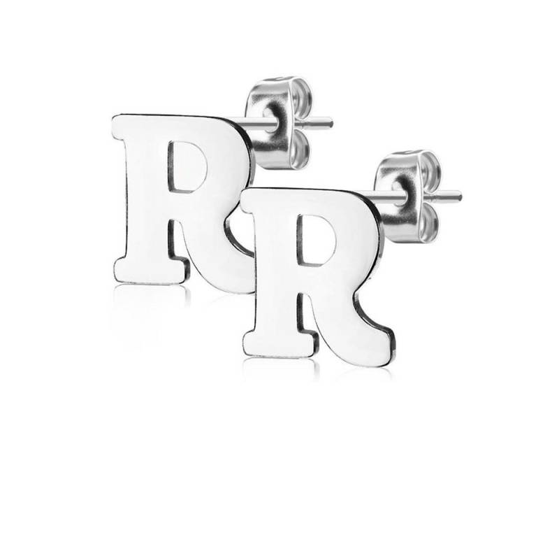 BUNGSA Ohrstecker-Set Ohrstecker Buchstaben Silber aus Edelstahl Damen (1 Paar (2 Stück), 2-tlg), Ohrschmuck Ohrringe von BUNGSA