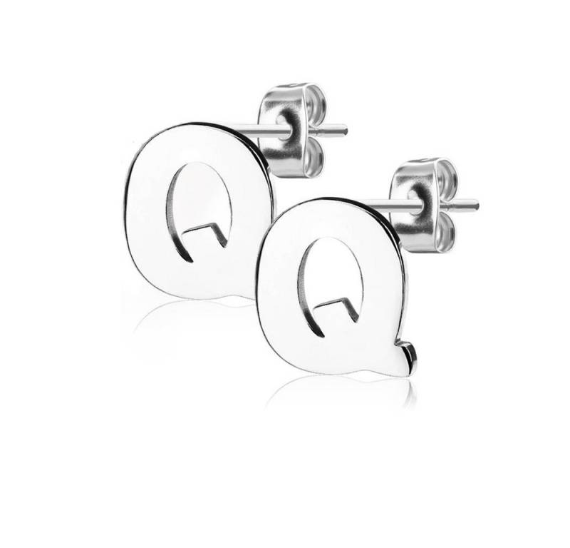 BUNGSA Ohrstecker-Set Ohrstecker Buchstaben Silber aus Edelstahl Damen (1 Paar (2 Stück), 2-tlg), Ohrschmuck Ohrringe von BUNGSA