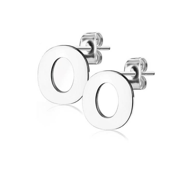 BUNGSA Ohrstecker-Set Ohrstecker Buchstaben Silber aus Edelstahl Damen (1 Paar (2 Stück), 2-tlg), Ohrschmuck Ohrringe von BUNGSA
