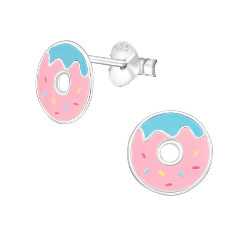 BUNGSA Ohrstecker-Set Ohrstecker Donut bunt aus .925 Sterling Silber Kinder (1 Paar (2 Stück), 2-tlg), Ohrschmuck Ohrringe von BUNGSA