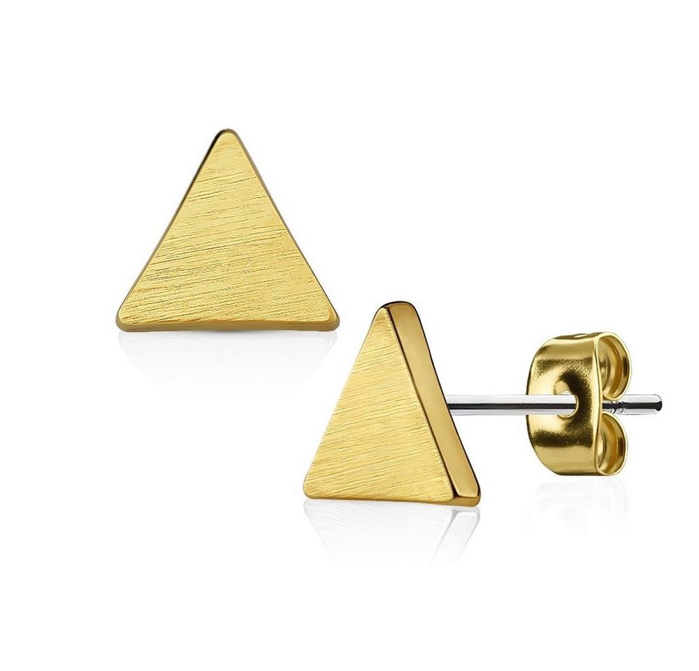 BUNGSA Ohrstecker-Set Ohrstecker Dreieck gebürstet Gold aus Edelstahl Damen (1 Paar (2 Stück), 2-tlg), Ohrschmuck Ohrringe von BUNGSA