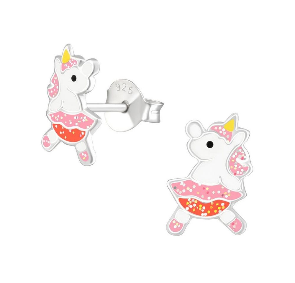 BUNGSA Ohrstecker-Set Ohrstecker Einhorn im Tütü aus .925 Silber Kinder (1 Paar (2 Stück), 2-tlg), Ohrschmuck Ohrringe von BUNGSA