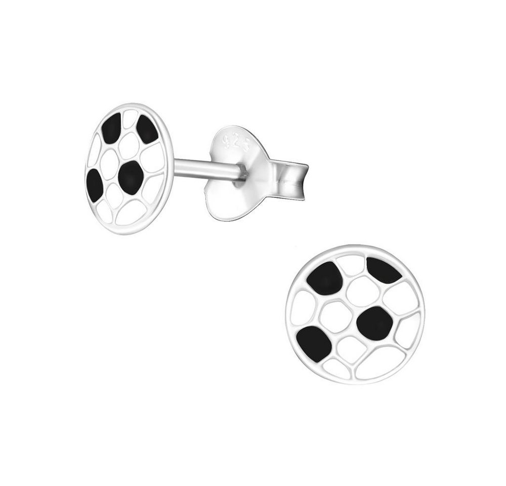 BUNGSA Ohrstecker-Set Ohrstecker Fussball 6mm aus 925 Silber für Kinder (1 Paar (2 Stück), 2-tlg), Ohrschmuck Ohrringe von BUNGSA