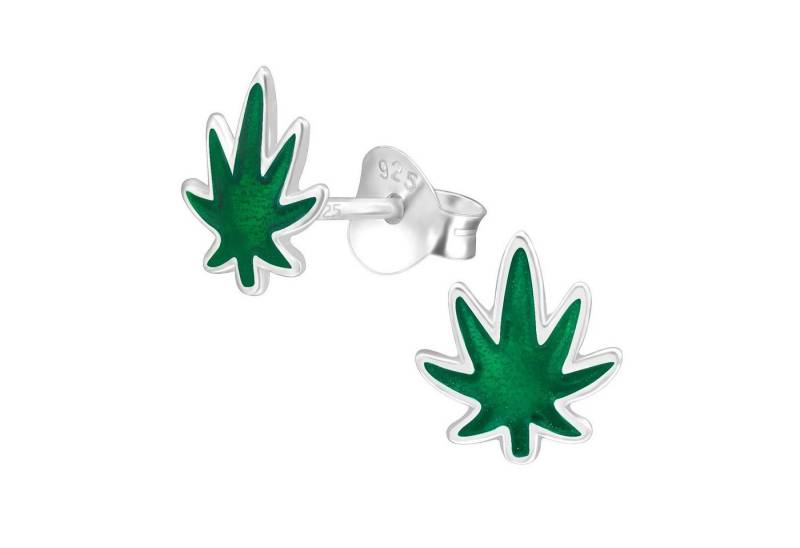 BUNGSA Ohrstecker-Set Ohrstecker Hanf Blatt aus 925 Silber Unisex (1 Paar (2 Stück), 2-tlg), Ohrschmuck Ohrringe von BUNGSA