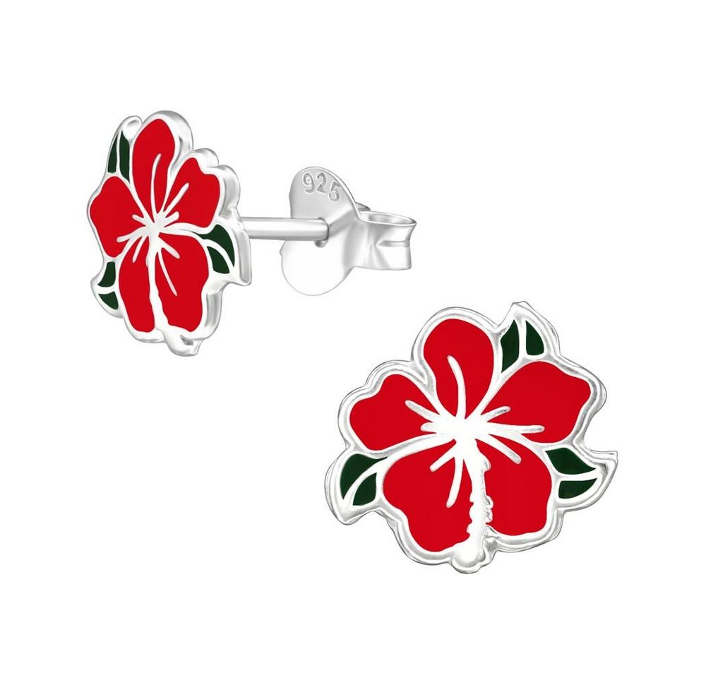 BUNGSA Ohrstecker-Set Ohrstecker Hibiskus aus .925 Silber Damen (1 Paar (2 Stück), 2-tlg), Ohrschmuck Ohrringe von BUNGSA