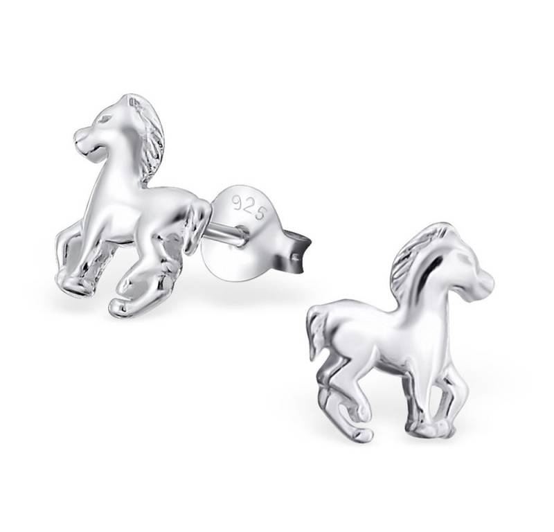 BUNGSA Paar Ohrstecker Ohrstecker Pferd aus 925 Silber Kinder (1 Paar (2 Stück), 2-tlg), Pendant Halsketten von BUNGSA