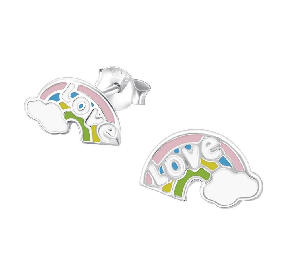 BUNGSA Ohrstecker-Set Ohrstecker Regenbogen mit Wolken aus 925 Silber Kinder (1 Paar (2 Stück), 2-tlg), Ohrschmuck Ohrringe von BUNGSA