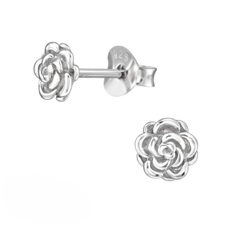 BUNGSA Ohrstecker-Set Ohrstecker Rose aus 925 Silber Damen (1 Paar (2 Stück), 2-tlg), Ohrschmuck Ohrringe von BUNGSA