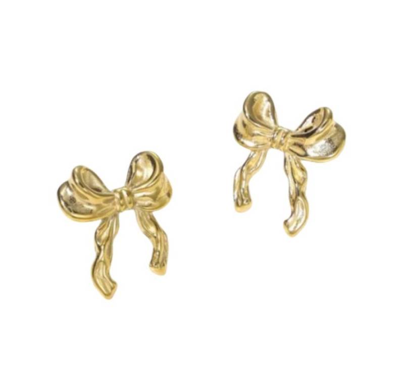 BUNGSA Ohrstecker-Set Gold - Ohrstecker Schleife aus Edelstahl Damen (1 Paar (2 Stück), 2-tlg), Ohrschmuck Ohrringe von BUNGSA