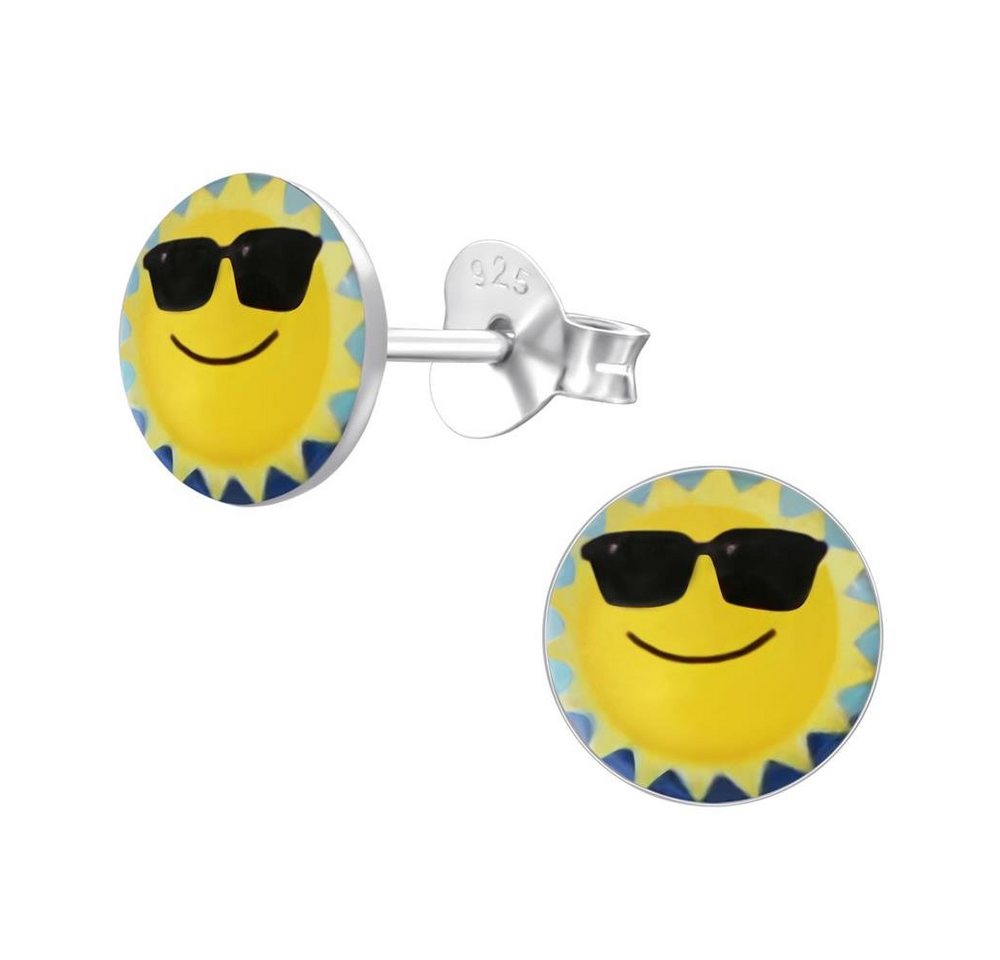 BUNGSA Ohrstecker-Set Ohrstecker Smiley-Sonne aus 925 Silber Kinder (1 Paar (2 Stück), 2-tlg., inkl. Schmuckbeutel aus Organza), Ohrschmuck Ohrringe von BUNGSA