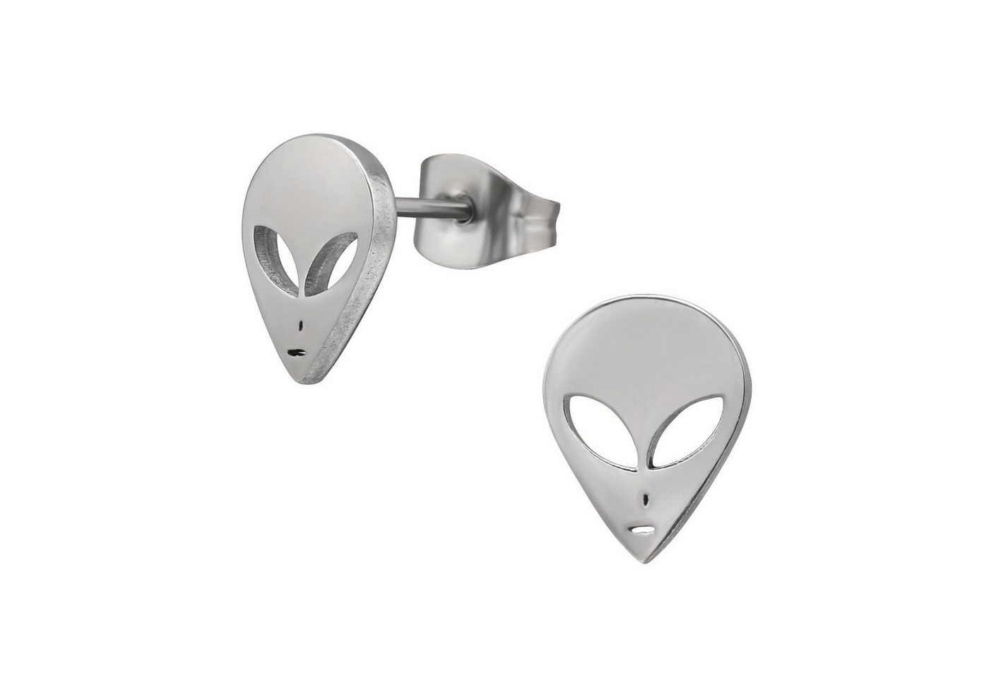 BUNGSA Ohrstecker-Set Ohrstecker Alien Silber aus Edelstahl Unisex (1 Paar (2 Stück), 2-tlg), Ohrschmuck Ohrringe von BUNGSA