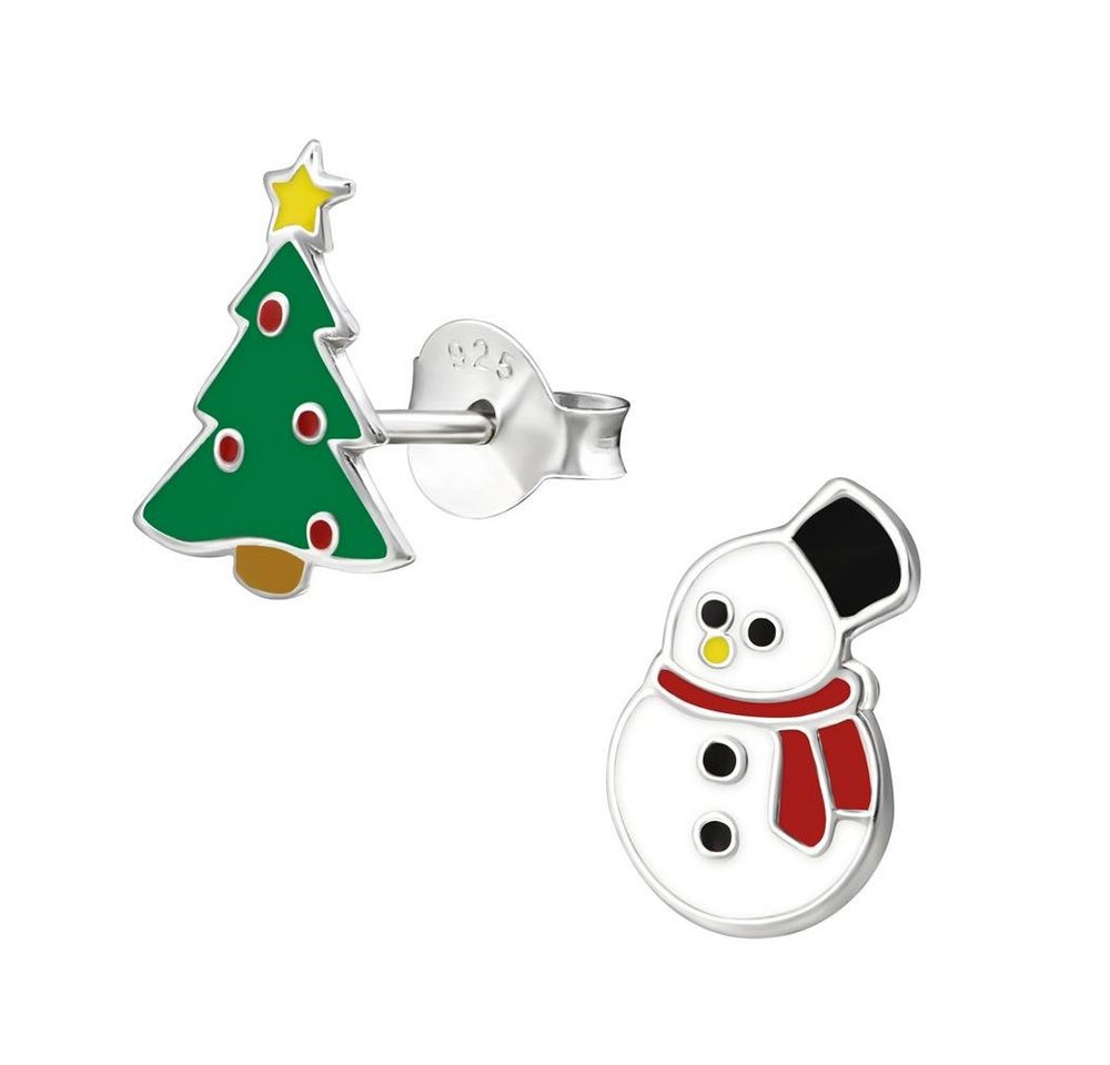 BUNGSA Ohrstecker-Set Ohrstecker Weihnachtsfreunde aus 925 Silber Kinder (1 Paar (2 Stück), 2-tlg), Ohrschmuck Ohrringe von BUNGSA