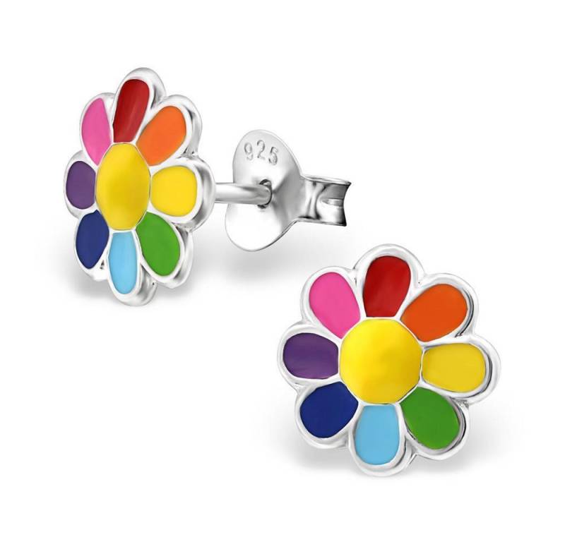 BUNGSA Ohrstecker-Set Ohrstecker bunte Blume aus 925 Silber Kinder (1 Paar (2 Stück), 2-tlg), Ohrschmuck Ohrringe von BUNGSA