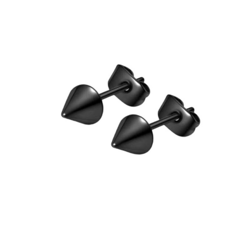 BUNGSA Ohrring-Set Ohrstecker schwarz Kegel aus Edelstahl Unisex (1 Paar (2 Stück), 2-tlg), Ohrschmuck Ohrringe von BUNGSA
