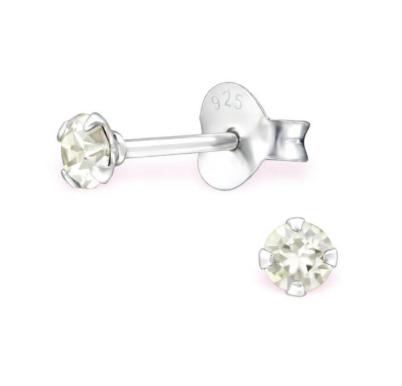 BUNGSA Ohrstecker-Set Silver Shade - Ohrstecker echtem Kristall LA CRISTALE 3mm 925 Silber (1 Paar (2 Stück), 2-tlg), Ohrschmuck Ohrringe von BUNGSA