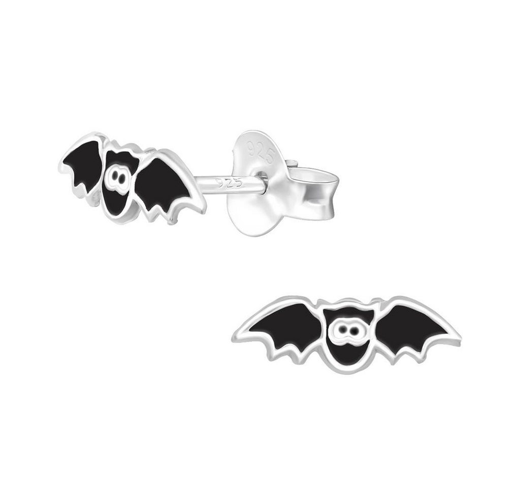 BUNGSA Ohrstecker-Set Ohrstecker schwarze Fledermaus 925 Silber Kinder (1 Paar (2 Stück), 2-tlg), Ohrschmuck Ohrringe von BUNGSA