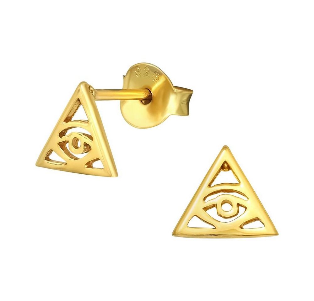 BUNGSA Ohrstecker-Set Ohrstecker vergoldet Auge der Fatima Evil Eye aus Echtsilber (1 Paar (2 Stück), 2-tlg), Ohrschmuck Ohrringe von BUNGSA