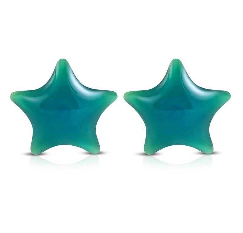 BUNGSA Paar Ohrstecker Ohrstecker Stern Silber aus Edelstahl Kinder türkis (1 Paar (2 Stück), 2-tlg), Ohrschmuck Ohrringe von BUNGSA