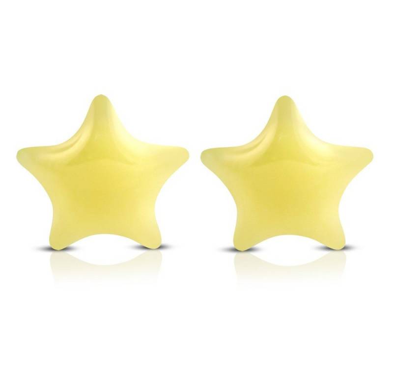 BUNGSA Paar Ohrstecker Ohrstecker Stern Silber aus Edelstahl Kinder vanillegelb (1 Paar (2 Stück), 2-tlg), Ohrschmuck Ohrringe von BUNGSA