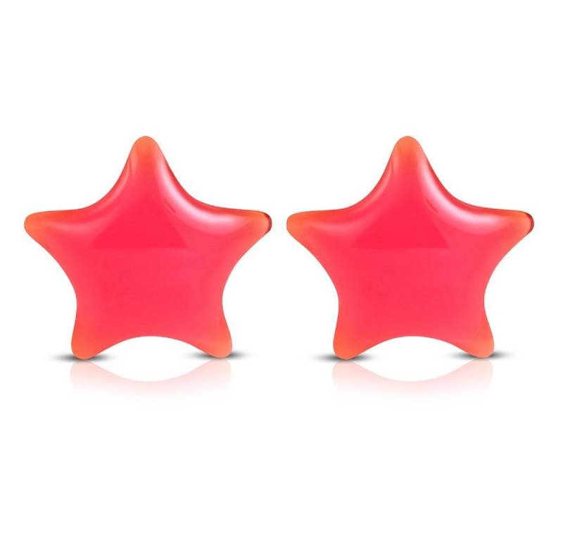 BUNGSA Paar Ohrstecker Ohrstecker Stern Silber aus Edelstahl Kinder pink (1 Paar (2 Stück), 2-tlg), Ohrschmuck Ohrringe von BUNGSA