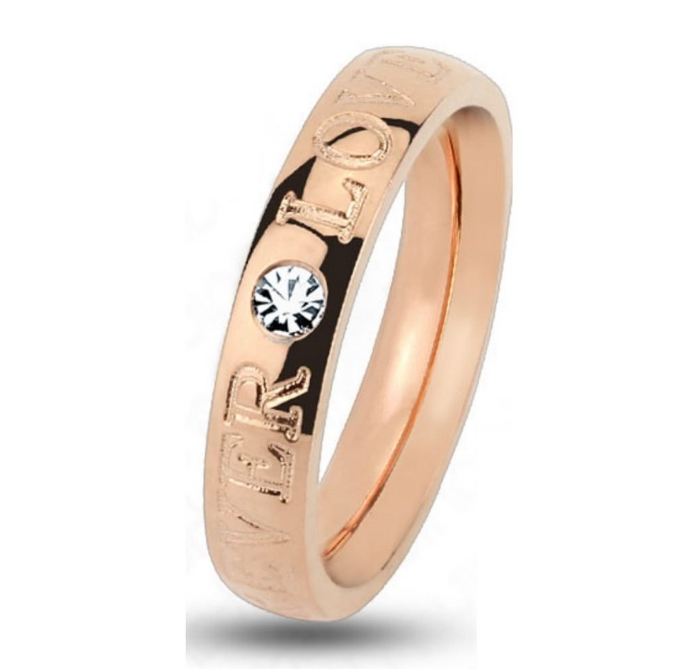 BUNGSA Partnerring Ring Paare Forever Love Rosegold aus Titan Unisex (Ring, 1-tlg), Damen Herren von BUNGSA