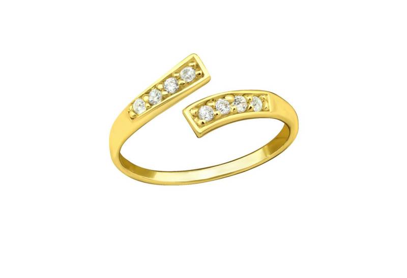 BUNGSA Zehenring Zehenring mit Kristall verstellbar goldfarben aus 925 Silber Damen, Zehring Toering von BUNGSA