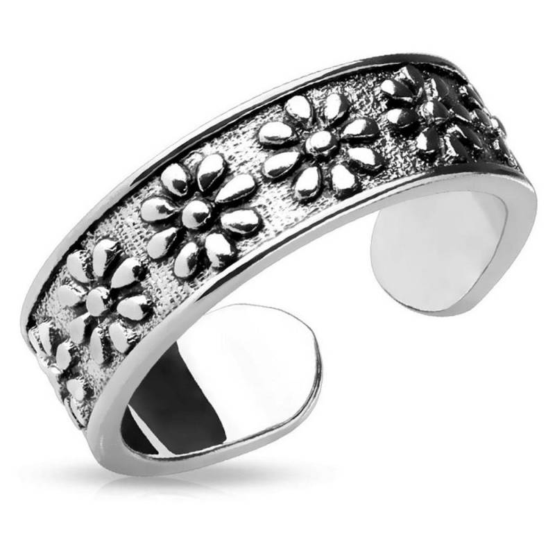 BUNGSA Zehenring Zehenring Blüten Silber aus Messing Damen, Zehring Toering von BUNGSA