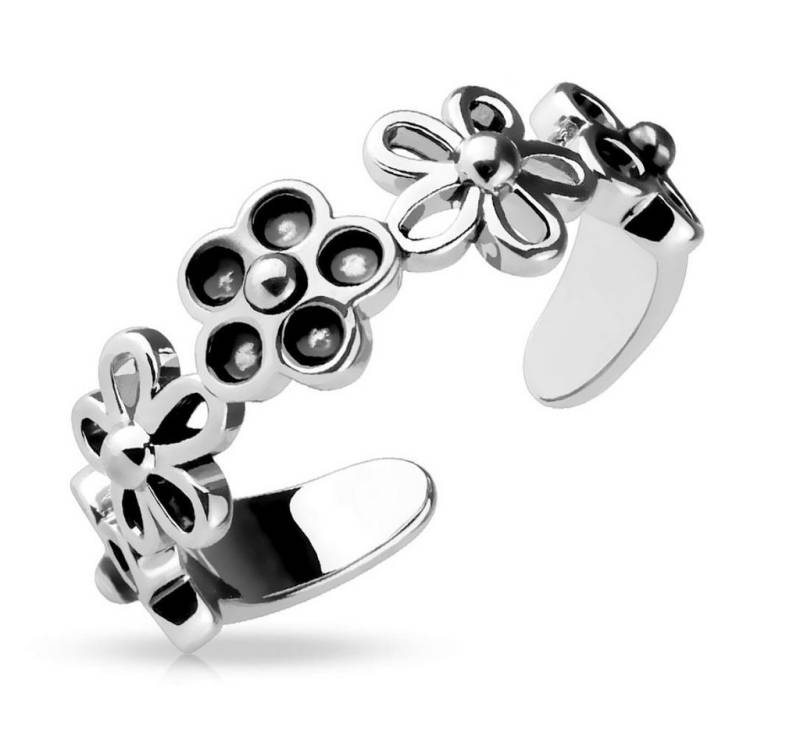 BUNGSA Zehenring Zehenring Blumen Silber aus Messing Damen, Zehring Toering von BUNGSA