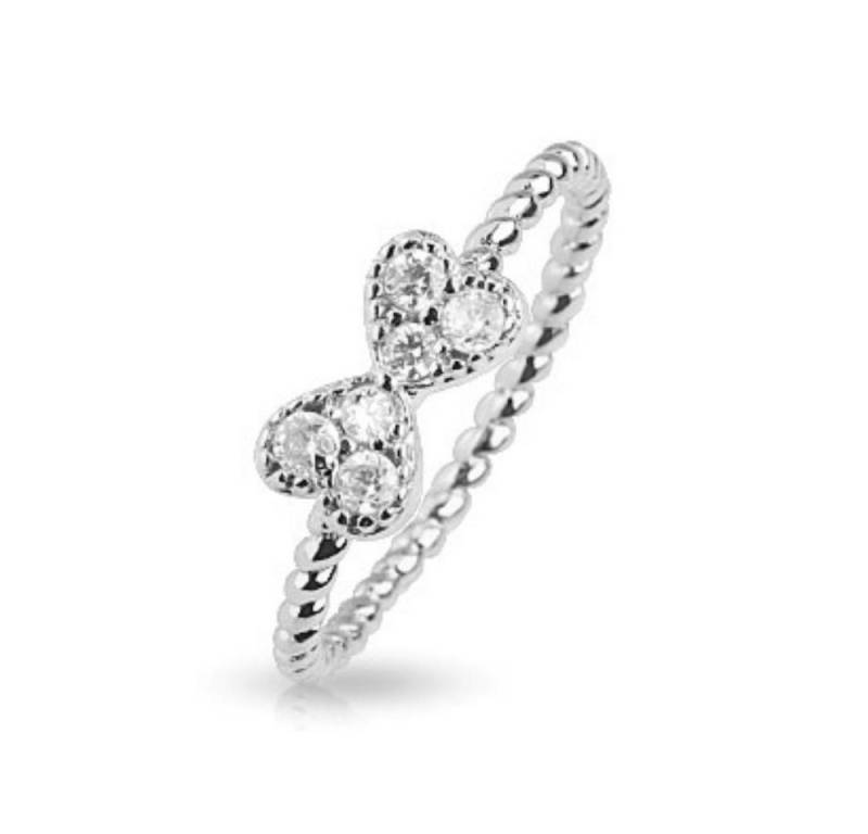 BUNGSA Zehenring Zehenring Herzschleife Silber aus Messing Unisex, Zehring Toering von BUNGSA