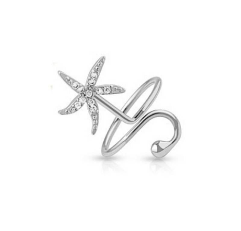 BUNGSA Zehenring Zehenring Stern mit Kristall Silber aus Messing Unisex, Zehring Toering von BUNGSA