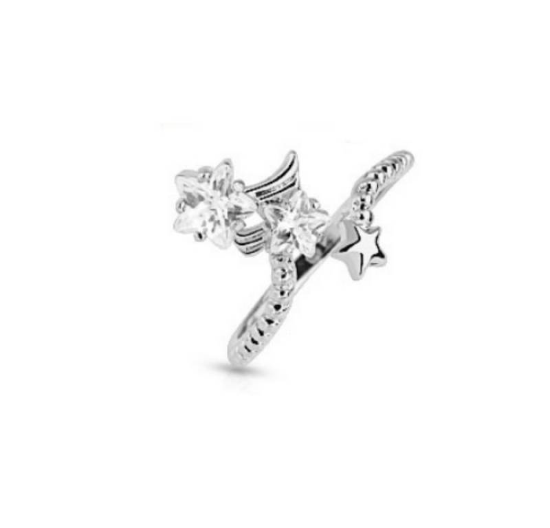 BUNGSA Zehenring Zehenring Stern mit Zirkonia Silber aus Messing Unisex, Zehring Toering von BUNGSA