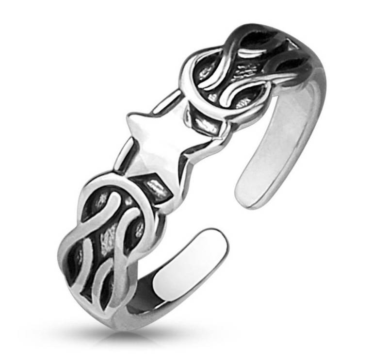 BUNGSA Zehenring Zehenring Stern & Ketten Silber aus Messing Damen, Zehring Toering von BUNGSA
