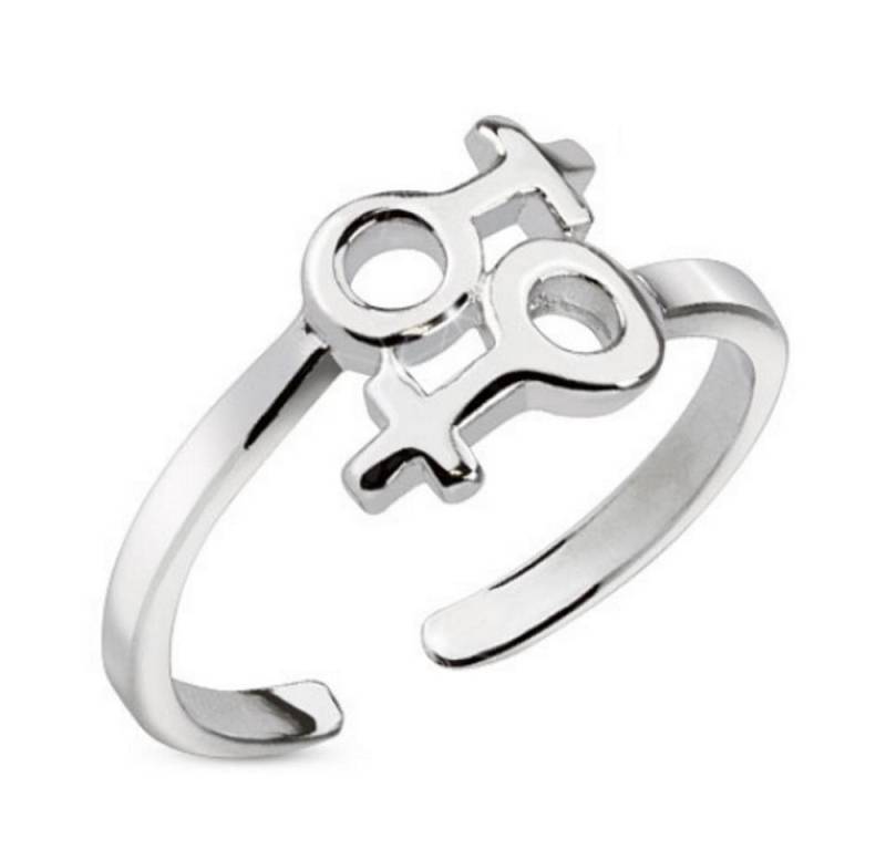 BUNGSA Zehenring Zehenring mit Weiblichkeitssymbol Silber aus Messing Unisex, Zehring Toering von BUNGSA
