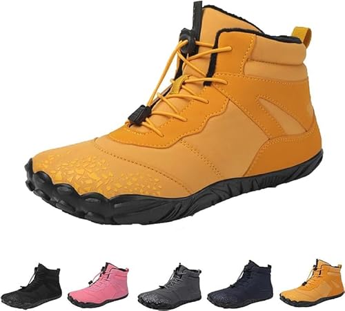 BUNIQ Winterschuhe Herren Winterstiefel, Winter Barfußschuhe Damen Herren, Winter Traillaufschuhe Warm Gefüttert Winterschuhe Unisex Outdoor Rutschfeste Stiefel Barefoot Shoes von BUNIQ